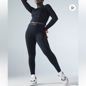 Savage X Fenty Flow High Waisted Active Yoga Workout Black Legging Size 3X